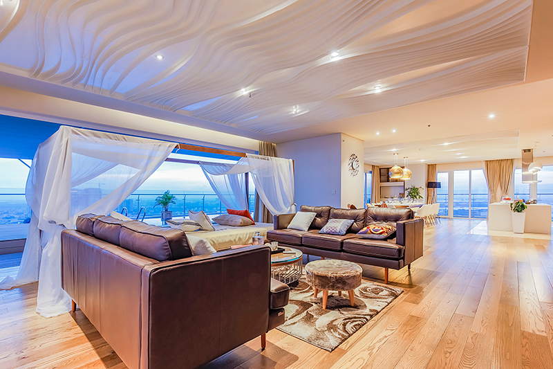 Phòng khách penthouse Đảo Kim Cương